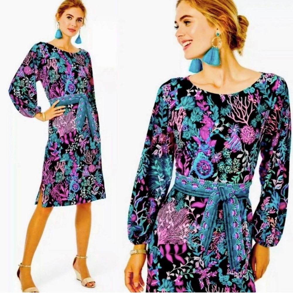 Lilly Pulitzer Shae Knee Length Dress Size XS No Belt - Picture 1 of 5